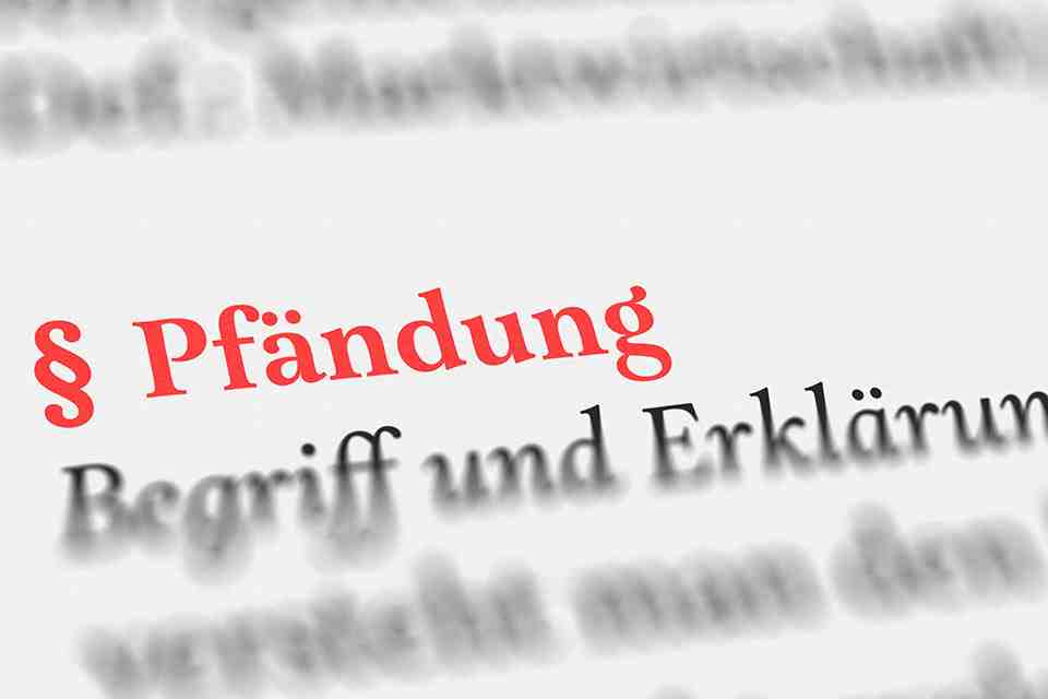 Textausschnitt Pfändung